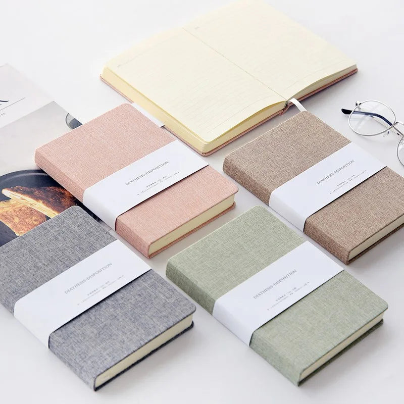 High Quality Custom Logo A5 Factory Wholesale Note Book Fancy Portable Blank Page Diary Journal Linen Hardcover Notebooks