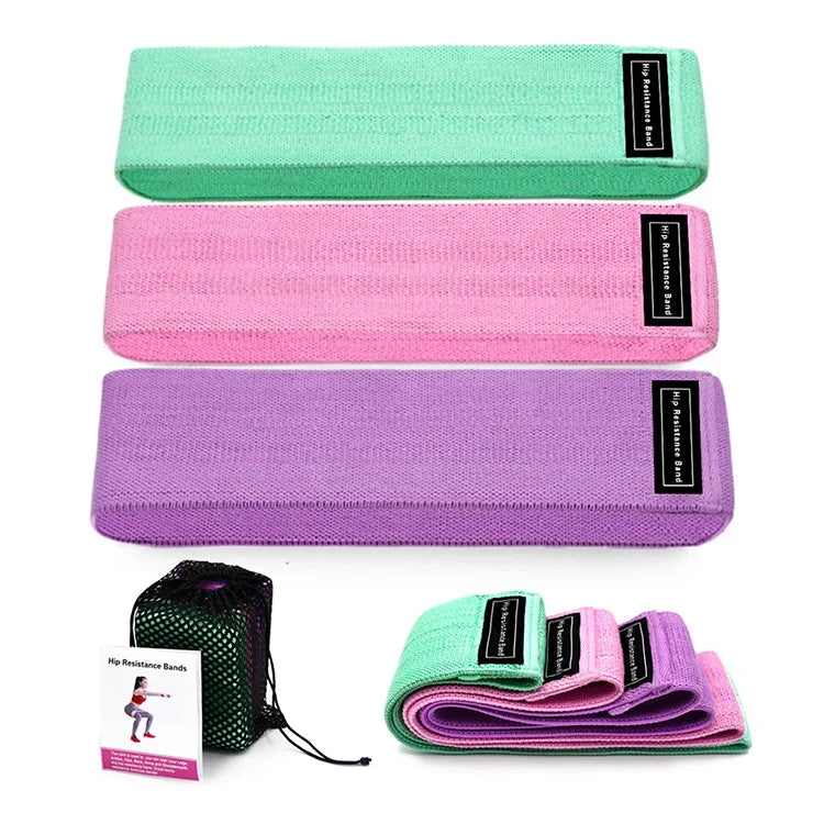 OEM Custom Fitness Resistance Bands-Polyester Fabric Custom Colors & Logo for Yoga & Pilates