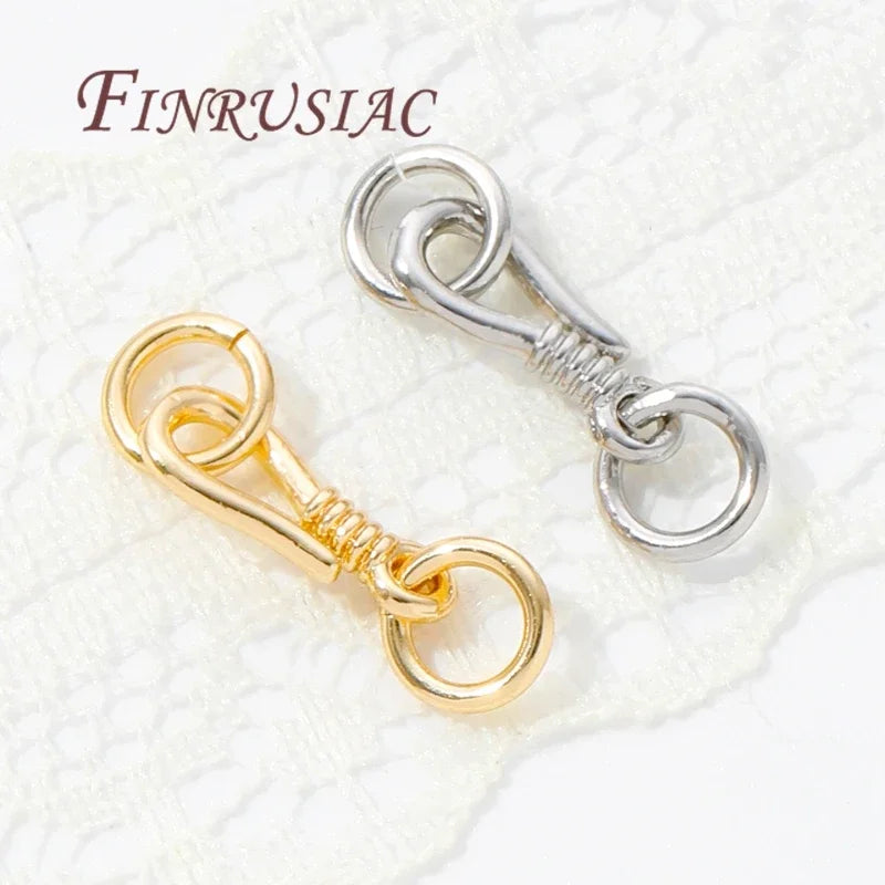 14K Gold Plated Necklace Clasps Connectors & Findings for DIY Jewelry for Bracelets & Hook Clasp Accessories