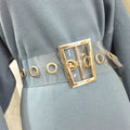 Fashion Women Waist Wide Resin Plastic Clear Transparent PVC Belts With Metal Geometric Gold Pin Buckle