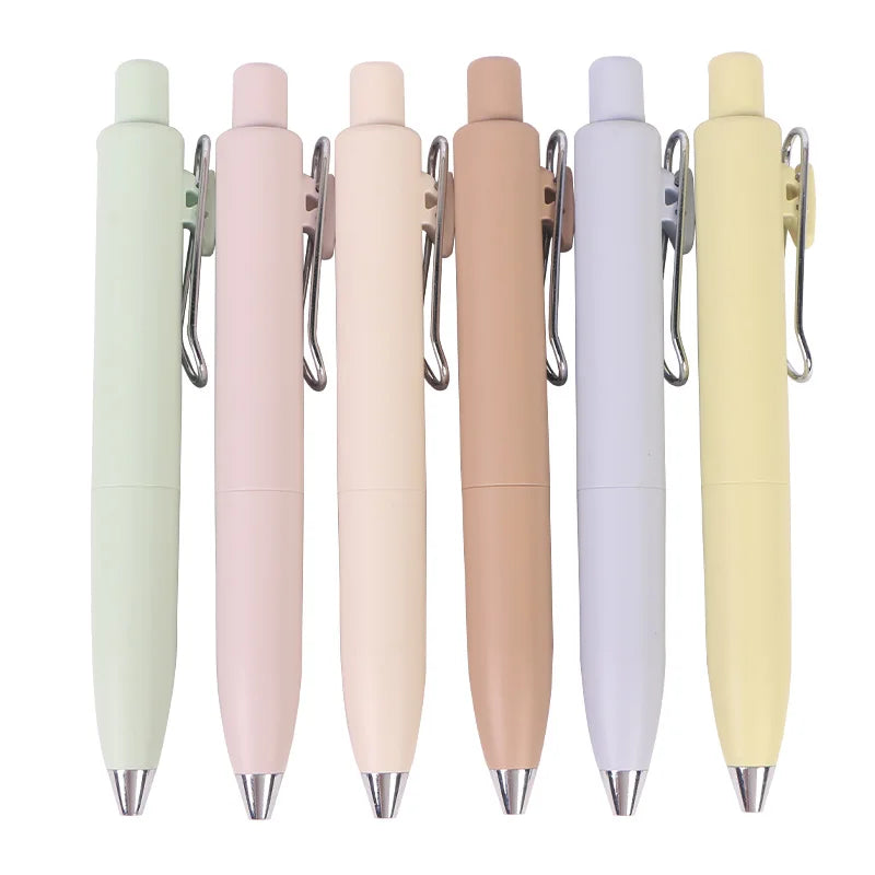 New Macaron Small Fat Dwarf Pocket Pen Creative Gel Pen Clip Student Signature Pen Black Ink 0.5mm