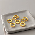Foxi Silver Jewelry Ready to Ship Earrings Fashionable Geometric Round CZ Gemstone 18K Gold Plated S925 Silver Hoop Earrings