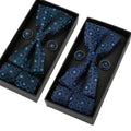 Floral Bowtie Set Paisley Handkerchief Plaid Cufflinks 4pcs Set Gift for Men Suit Wedding Business Fashion Style Bow Tie Hanky