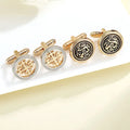 Hot Selling New Two Tone Round Cufflinks Gift Men's Business Shirt Fashion Cufflinks Luxury