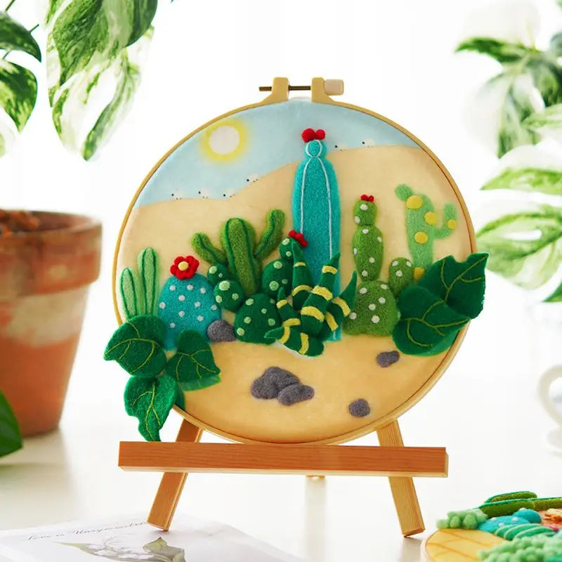 CHENISTORY DIY Wool Felting Painting Embroidery Frame Handmade Needle Wool Painting Picture Canvas Home Decors Crafts Gift