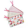 Custom Logo Bulk Eco Friendly Travel Portable Small for Beautiful Flower Makeup Cotton Canvas Zipper Large Cosmetic Bag