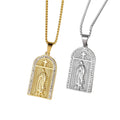 Olivia 18K Gold Zircon Virgin Mary Pendant Necklace Stainless Steel Crystal Religious Christian Cross Guadalupe Necklace