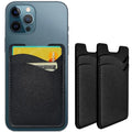 Double Pockets Self Adhesive Stick on Wallet Cell Phone Compatible Mobile Phone Back PU Leather Card Holder for Phone Case