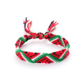 Handmade Woven Watermelon Friendship Bracelet for Women Men Red Green White Watermelon Rope Braided Wrist Wrap Bracelet 12*140mm