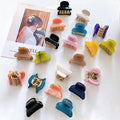 DOWELL Korean Princess Hair Card Solid Color Retro Bangs Measuring Points Mini Acetate Hair Claw Clips