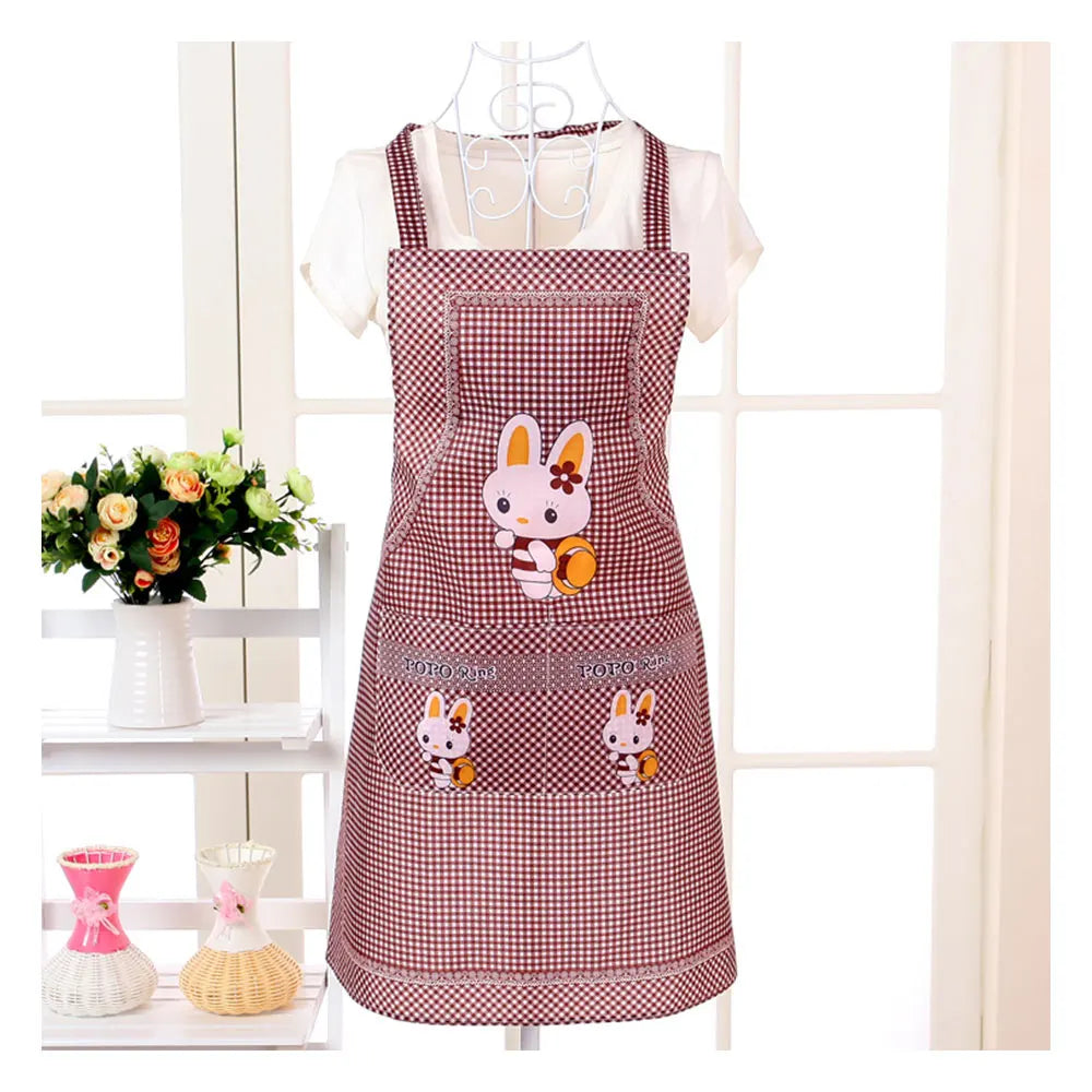 Custom Logo Printed Promotion Reusable Waterproof Polyester Waist Chef Aprons with Two Pockets
