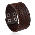 Men's Retro Cowhide Emboiled Bracelet Fashion Simple Wide Leather Accessory Retro Style Vintage Fashion Bangles