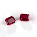 Wholesale Factory Emerald Shape Lab Grown Pigeon Blood Red Gemstones for Jewelry Making