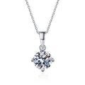Wholesale Minimalist Four Claw Grade D 0.5ct/1ct Moissanite Pendant Necklaces 925 Sterling Silver Simple Moissanite Jewelry Wom
