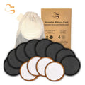 Eco-friendly 3.15" Round Soft Bamboo Terry Bamboo Charcoal Face Cleansing Pads Laundry Bag Reusable Pads Make up Remover