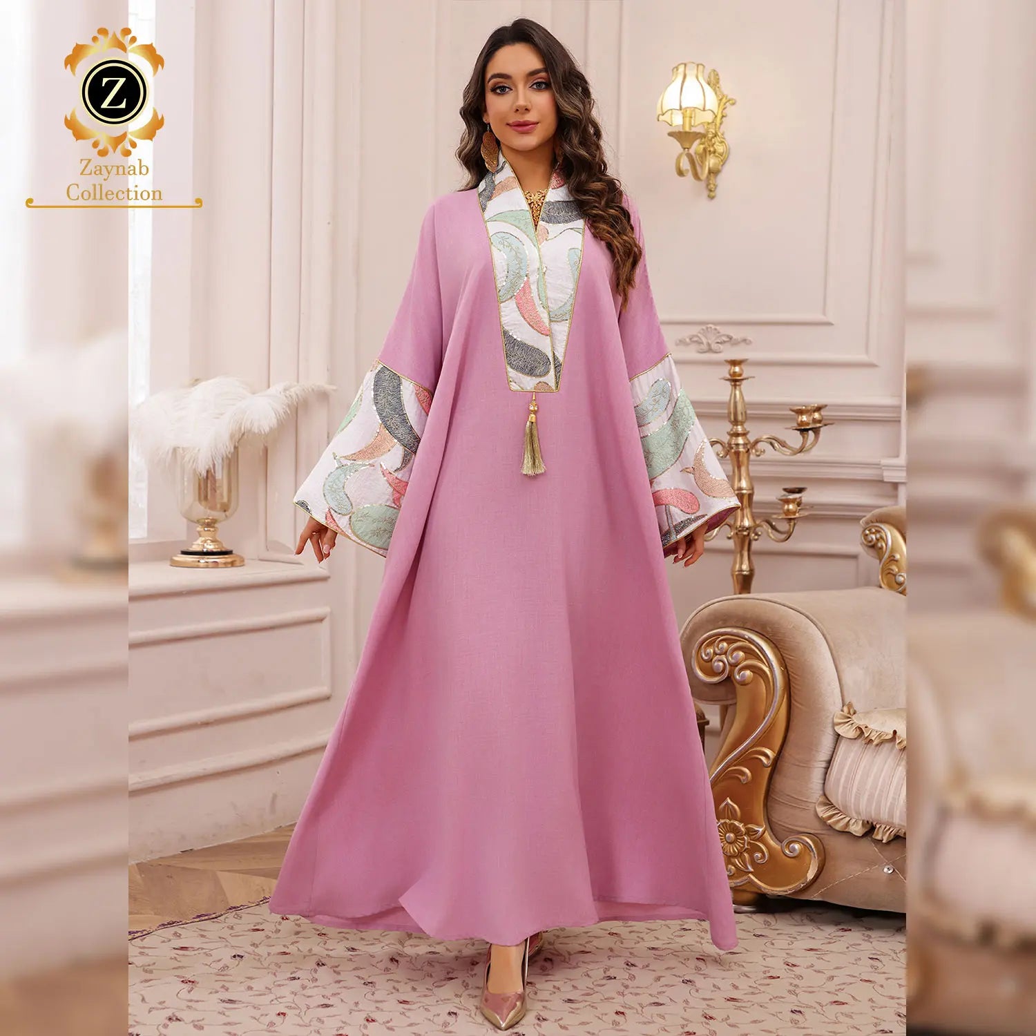 Zaynab Jalabiya Women Dubai Dress Abaya Islamic Clothing Ladies Women Dress Custom Manufacturer Abaya Women Muslim Dress