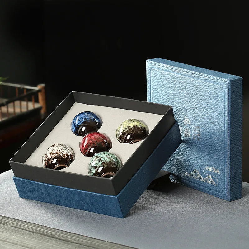 Japaneae Style Ceramic Coffee Mug High Grade Afternoon Tea Cups Ceramic Mate Cup Set of 5 With Gift Box