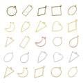 10pcs/bag Mix Geometric Figure Charm Hollow Glue Blank Pendant Tray Bezel Charms DIY Bracelet Necklace Handmade Bezel Mold