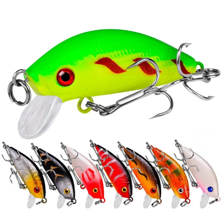 New Design 50mm13.6g 8 Colors Artificial Plastic Hard Bait With 10# Hook Floating Fishing  Minnow Bait