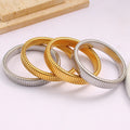 Wholesale Bracelets Jewelry PVD 18k Gold Plated Chunky Bangles Stretchable Elastic Stainless Steel Bracelet for Women