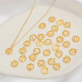 DIY Jewelry Accessories Name Alphabet Pendant Initial Pendant Zircon Inlaid Round Letter Pendant Plated Brass 18K Gold Party