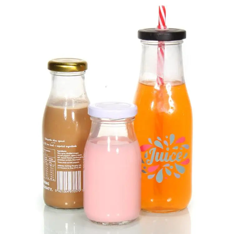 Korean Popular Juice Bottle Beverage Milk Bottle Coffee Cold Drink Take-away Juice Glass Bottle