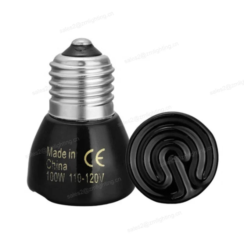 45mm Manufacturer Ceramic Heater Emitter Bulb Heating Lamp 110V 220V Infrared Pet Reptile Mini Ceramic Heater