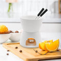 Porcelain White Fondue Set Wholesale Melting Pot for Cheese  with Fork Chocolate  Mini Hot Pot Set
