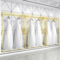 New Design Clothes Display Rack Custom logo Free Standing Wedding Dress Display Stand for Bridal Shop
