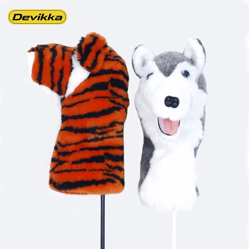 Konday Animal Headcovers for 466cc Golf Driver Club Headcover Tiger Huskey Plush Golf Head Cover Wholesale Custom