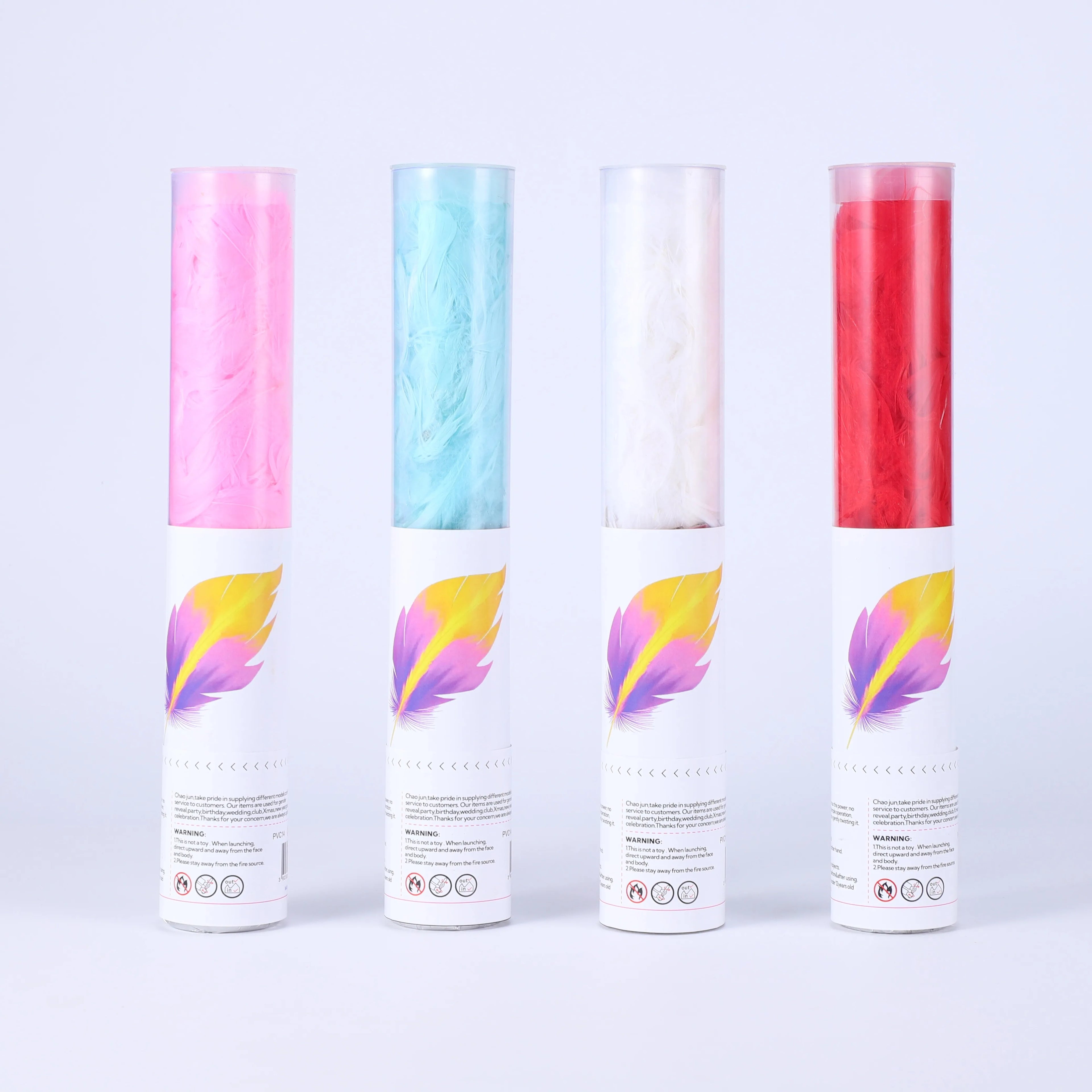 Wedding Confetti Cannon White Blue Red Feather Cannon Party Poppers for Wedding Celebrations Anniversary Birthday