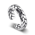 Fit Size 7#-11# Vintage Fish Bone Design Male Bands Personality Open 6MM Stainless Steel Rings for Men Fashion Jewelry Wholesale
