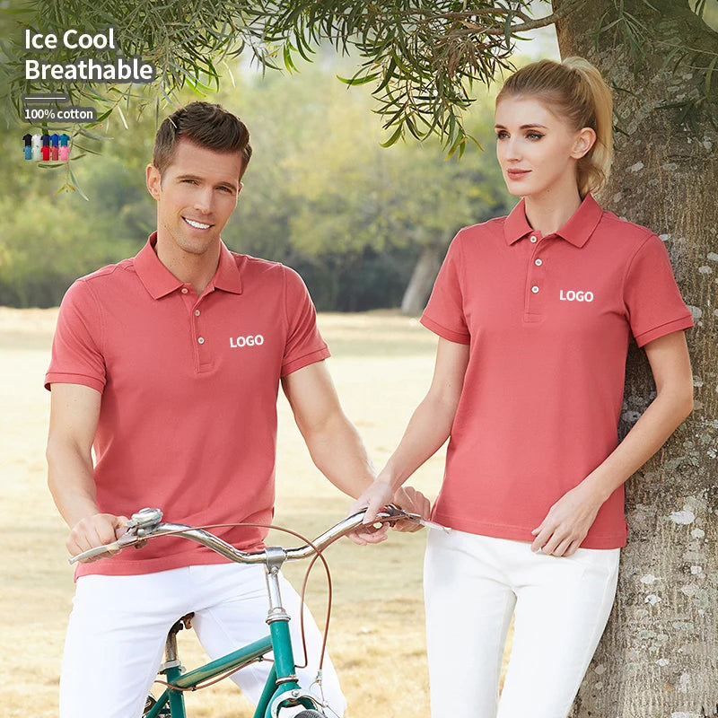 Custom 200grams Breathable Anti-wrinkle Anti-pilling Knitted 100% Cotton Men's Polo Shirts High Quality