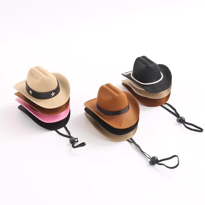 Stocked Fashionable Cowboy Pet Hat Cool Cat Dog Hat Dress up Cat Stars Floral Hats Wholesale