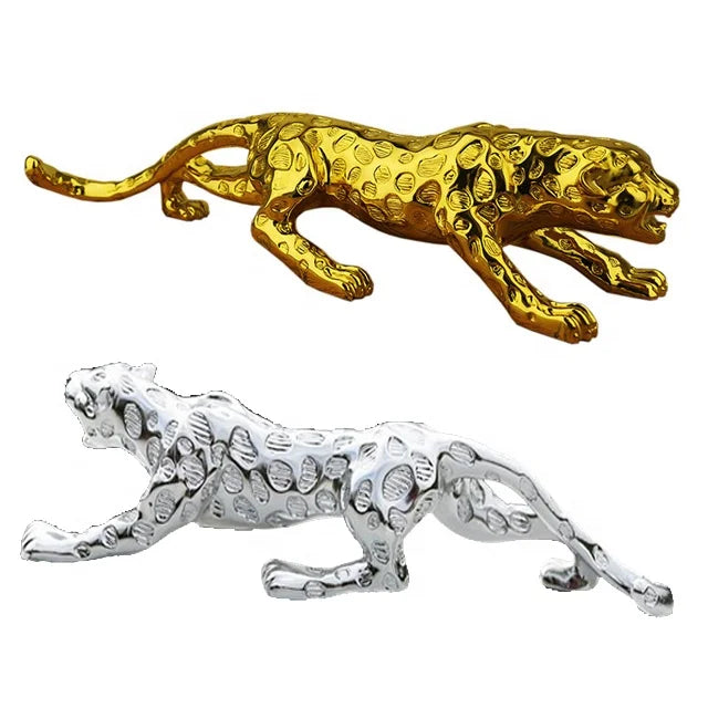 105 cm Gold Silver Leopard Resin Craft Animal Sculpture Polyresin for Home Shopping Mall Hotel Souvenirs Gifts