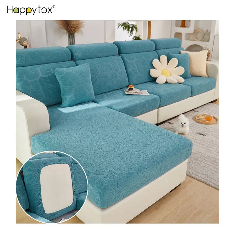Stretch Cushion Anti-Slip Spandex L Shaped Chaise Lounge Sectional Couch Covers Three-Seat Sofa Furniture Protector