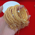 Half Finished Gold Adjustable Slider Bangle Bracelet Chain  Matte Gold Snake Chain Bracelet With Lobster Clasp and Pin