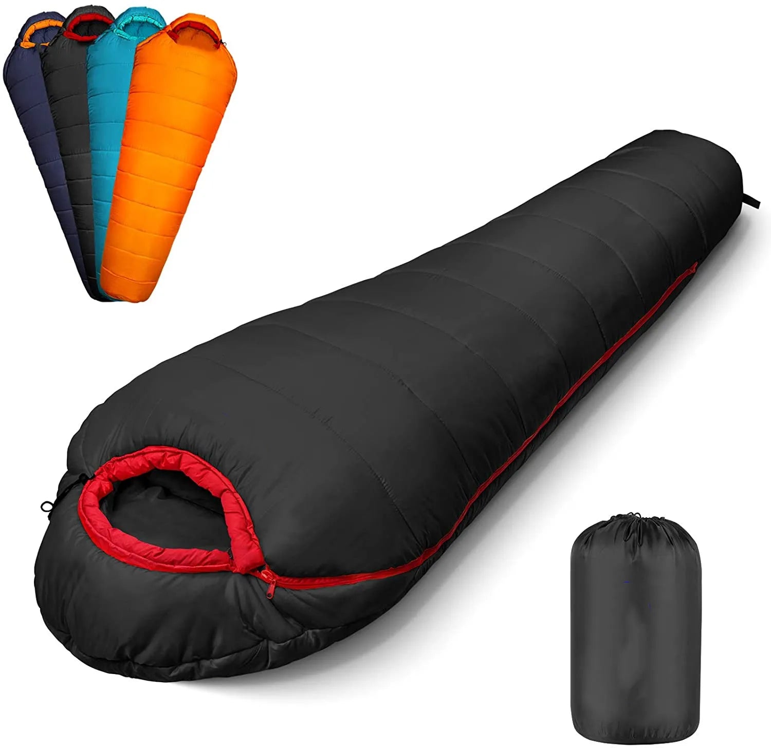 WOQI Black Compression Sack  Lightweight  for  Traveling  Down  Mummy Sleeping Bag Suitable Adults