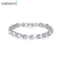 LUOTEEMI Wholesale Cheap Women Wedding Jewelry JINSE Charming Heart Love Cubic Zircon Bracelet