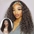 Ombre Brown Synthetic Headband Wig for Black Women Glueles Afro Kinky Curly Wigs 18" 150% Density Natural Soft Daily Wig X-TRESS