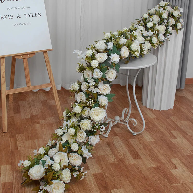 GJ-FRN23 OEM Factory with CE Artificial Flower Runners Flower Runners Flower Runner Wedding Table for Wedding Party Decor