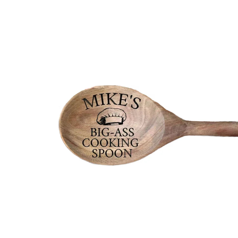 Custom Engraved Large Wood Spoon for Tea Personalized Dad Gifts Mom Gifts Long Wooden Spoon for Outdoor Cooking