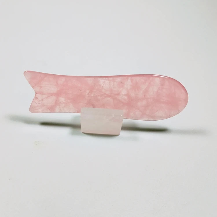 2025 Wholesale Hot Selling New Gua Sha BoardPink Body Massager Stone Rose Jade Guasha holder