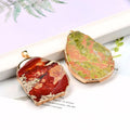 Natural Healing Crystal 40-50mm Gold Color Electroplating Natural Gemstone Irregular Shape Pendant Jewelry