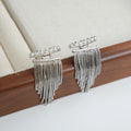 New DOZM ED21449 Platinum Plated Brass Tassel Freshwater Pearl Pendant Earrings Trendy Unisex Luxury Bridal Party Gifts