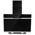 Cooker Hood 60 cm Extractor Fan KitchenLED Lights3 Speed Black Painting &Tempered Glass Wall Mounted Extractor Hood