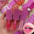 Wholesale Vegan Natural Lip Oil Rhinestone Tube Moisturizing Big Brush Long Lasting Lip Gloss Private Label Lip Oil Vendor