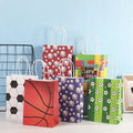 Basketball Football Party Kids Candy Kraft Paper Party Favors Bag Tote Hand Bag for Sports Birthday Party