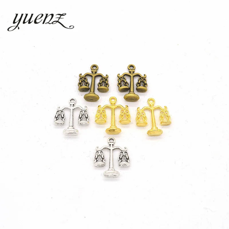 YuenZ Alloy Antique Silver Color Metal Alloy Balance Charms Pendants Necklace Beads for DIY Big Hole Beads Bracelets Charms J106