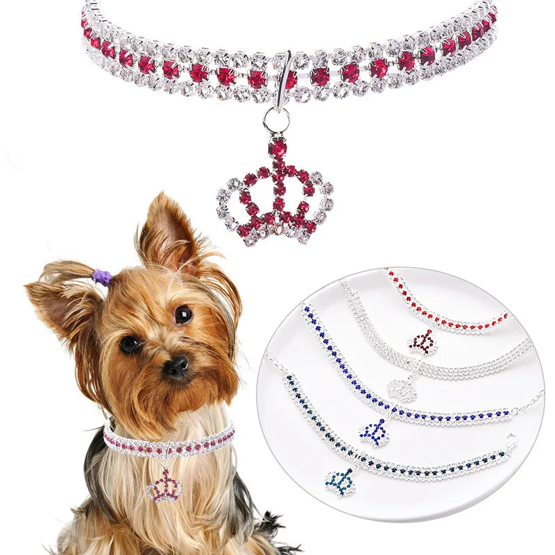 Wholesale Stocked Crown Pendant Tag Necklace Female Male Heart Dog Paw Chain